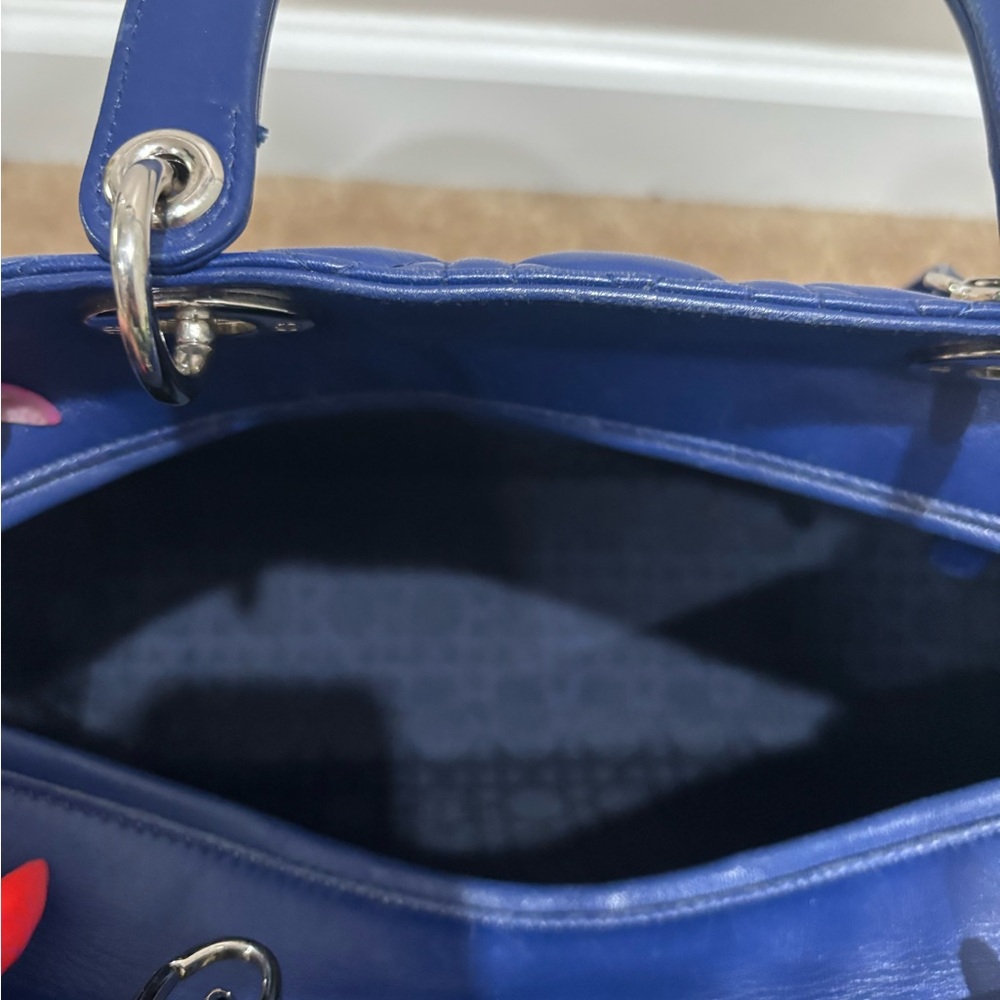 LADY DIOR CANNAGE Blue Quilted Handbag/crossbody/shoulder Lambskin - Picture 10 of 13